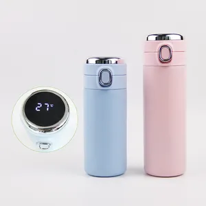 Temperature Hot Sale 420ml 1 Touch Open Stainless Steel Smart Thermos Bottle Thermal Smart Water Bottle With LED Temperature Display Cap