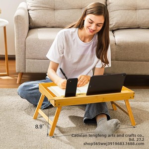 <span class=keywords><strong>Table</strong></span> d'appoint pliante <span class=keywords><strong>en</strong></span> <span class=keywords><strong>bambou</strong></span> pour ordinateur, style paresseux, <span class=keywords><strong>table</strong></span> <span class=keywords><strong>de</strong></span> petit-déjeuner, plateau multifonctionnel avec fentes pour téléphone et iPad - Product Image 4