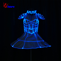 Fibre optique Glow Fluorescent Party bar Gala Performance Dance Dress Femmes