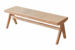 Chandigarh-style Rattan Nordic Wabi-sabi Dining Stool Bench Commercial Use Durable & Lightweight GPRS GD-BH087 - Product Image 4