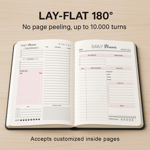 Carnet <span class=keywords><strong>de</strong></span> notes <span class=keywords><strong>de</strong></span> luxe personnalisé avec logo, couverture rigide en papier, format 8,45 x 5,7', agenda spirale personnalisé - Product Image 5