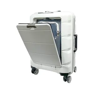 Travel Durable PP Trolley Koffer Rolling Hard Shell Handgepäck set mit Front öffnung Laptop Mobile Cup Holder