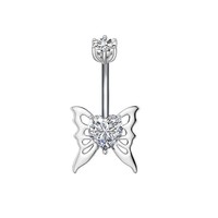 Recommandé acier inoxydable papillon Zircon ventre anneau pêche coeur nombril ongles Hipster mode corps Piercing mariages cadeaux
