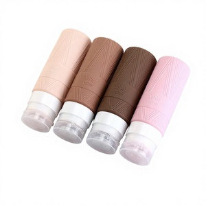 Bouteilles de voyage en silicone légères et grande capacité pour gel douche, nettoyant visage, cosmétiques, lotion portable, voyage d'affaires - Product Image 1