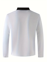 Chemise à manches courtes pour homme avec logo personnalisé brodé, imprimé sur la poche, fermeture éclair, col contrasté respirant, style business décontracté