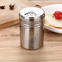 Pot à épices en acier inoxydable 410 de qualité alimentaire avec couvercle rotatif pour sel, sucre, poivre