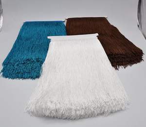 Vendita calda 30CM 12 pollici lavabile seta lungo <span class=keywords><strong>tessuto</strong></span> in poliestere frangia per vestito da ballo - Product Image 2