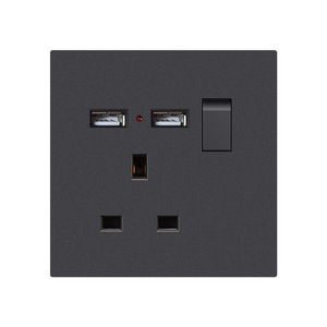 118 loại điện tường và chuyển đổi màu đen tấm Acrylic hiện đại push button chuyển đổi ánh sáng + 250V Ổ cắm điện - Product Image 1