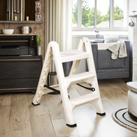 Chaise de loisir multifonctionnelle en plastique, pliante, à deux marches, facile à ranger, escabeau en plastique pour meubles de maison
