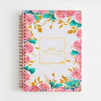 Impression personnalisée de haute qualité couverture rigide 2023 spirale agenda Journal Agenda quotidien hebdomadaire planificateur d'affaires avec Angle d'or