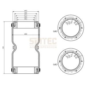 2S100P01 sac universel à ressort pneumatique en caoutchouc à Double enchevêtrement, <span class=keywords><strong>soufflet</strong></span> de levage, Suspension, Kit d'amortisseurs, <span class=keywords><strong>prix</strong></span> pour <span class=keywords><strong>voiture</strong></span> - Product Image 6