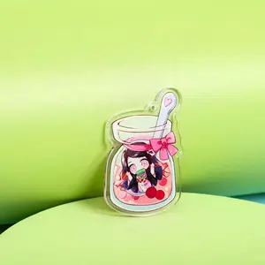 New Design Resin Key Ring Custom Logo Glitter Individualized Acrylic Key Chain