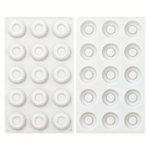 Spiral Mousse Cake Mold 15 Cavity <b>Silicone</b> <b>Baking</b> Mold For Chocolate Lava Pudding Dessert Making - Product Image 5