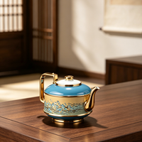 Théière en céramique et porcelaine LONG ZHU GE, design chinois traditionnel haut de gamme, écologique, durable, qualité alimentaire, pour le thé de l'après-midi du Jiangxi