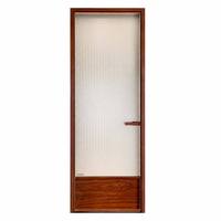 Porte intérieure en bois cintrée avec verre dépoli et panneau encastré, style Shaker, pour villa