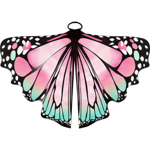 Costume de cape de papillon avec ailes, dégradé orange et rouge, en tissu, pour enfants de 8 à 13 ans, pour spectacle sur scène, Halloween - Product Image 2