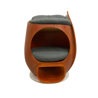 Maison pour chat moderne multifonctionnelle intégrée au décor, en forme de trous d'arbre, en bois-plastique solide et imperméable, pour intérieur/extérieur