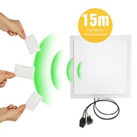 Lector RFID UHF con Antena de 12dbi, Largo Alcance de 15m, Material ABS, Pasivo, para Estacionamiento de Autos, con LED