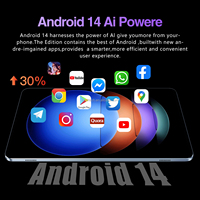 Tablette Android 14 For Business Pad6s avec batterie 10000 mAh, 12 Go de RAM, 512 Go de ROM, double caméra avant/arrière, Wi-Fi 5G rapide, MTK 4G
