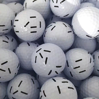 Balles de golf Efunist personnalisées avec logo, deux pièces, à pois noirs, design à trois lignes, en Surlyn, caoutchouc durable, dureté 80-90, balles de simulation