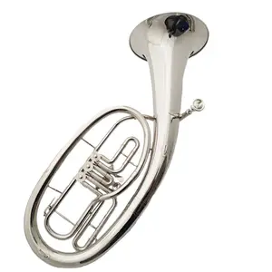 Tali instrumen kuningan tiga kunci datar euphonium berlapis nikel B datar tuba euphonium siswa