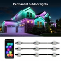 Lampes à points LED de 30 mm, éclairage permanent, éclairage extérieur LED sur rail, 12 V, système d'éclairage LED extérieur permanent RGBW