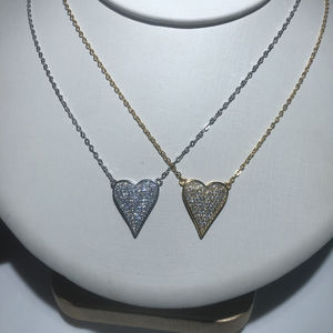 100% 925 in argento Sterling Micro Pave CZ zirconi cubici alla moda collana cuore d'amore per la <span class=keywords><strong>festa</strong></span> <span class=keywords><strong>della</strong></span> <span class=keywords><strong>mamma</strong></span> regalo <span class=keywords><strong>gioielli</strong></span> eleganti - Product Image 3