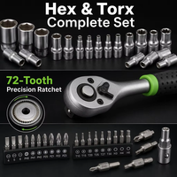 Jeu de clés à douille de 108 pièces avec clé à cliquet, jeu de tournevis, jeu de clés hexagonales et Torx, coffret à outils moulé par soufflage pour la réparation automobile