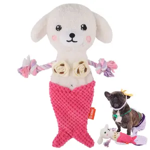 2024 D KING fornitore di giocattoli per animali domestici interattivi personalizzati che cigolano giocattoli da masticare per cani sirena