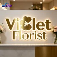 Enseigne LED 3D rétroéclairée en acier inoxydable sur mesure de qualité supérieure, compatible HomeKit, transformateur CA, télécommande, pour bâtiments et commerces