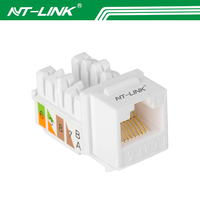 Jack Keystone Slim Cat6 UTP 90 Gradi 110 IDC da 3U a 50U Modulo RJ45 Placcato Oro 250MHz 1000Mbps per Placca a Muro e Patch Panel