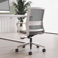 Chaise visiteur moderne en maille grise noire de haute qualité avec pied en acier
