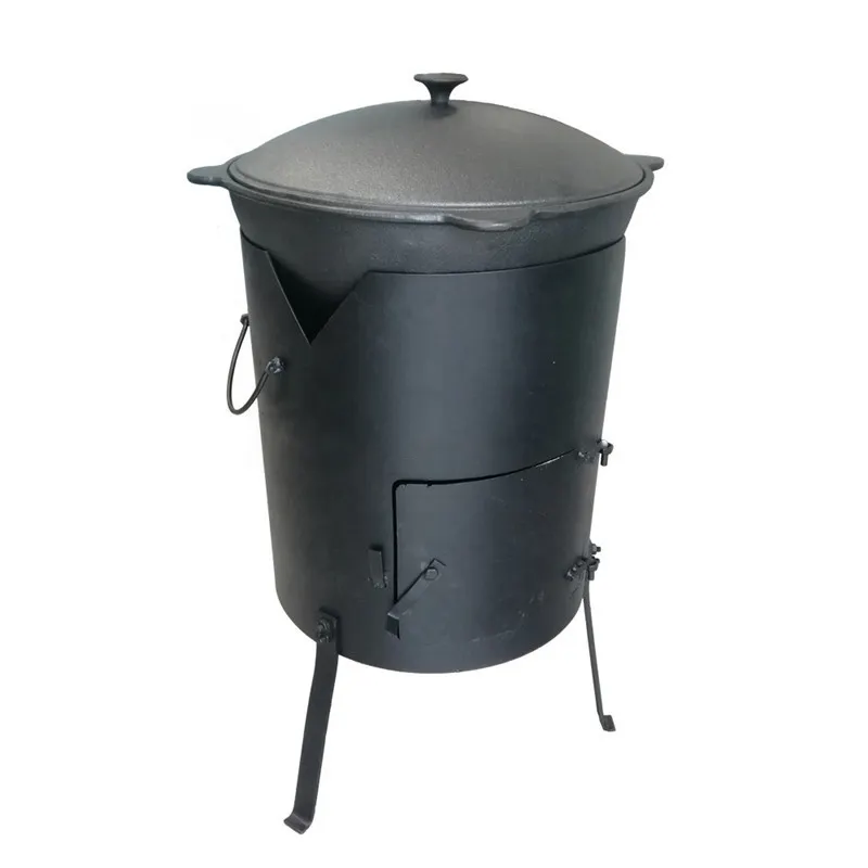 SJP213 ustensiles de cuisine d'extérieur Pots Kazan lourds pré-assaisonnés pots de cuisine de camping en fonte chaudron