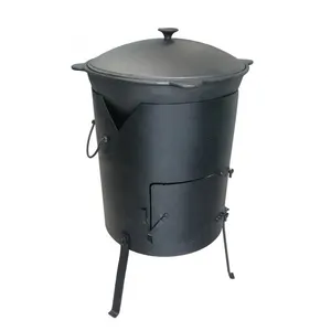 SJP213 Outdoor Cookware Heavy Pre-seasoned Kazan Pots camping cooking pots cast iron Cauldron