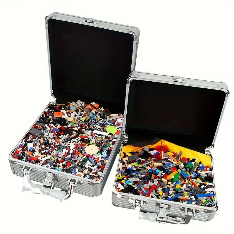 Caixa portátil grande multifuncional de liga de alumínio para brinquedos, caixa de armazenamento de alta capacidade