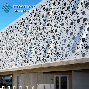 Malha de alumínio de aço perfurada para varanda, favo de mel hexagonal redondo de forma personalizada para metal