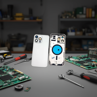 Carcasa Media de Aluminio Blanca con Cubierta Trasera para 14 Pro Max - Carcasa Premium para Teléfono Móvil