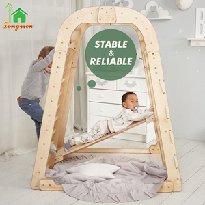 Madera Montessori <span class=keywords><strong>Triangulo</strong></span> Piklers Niño Escalada Juguetes Pickler Triangle Set Tobogán Y Arco Montessori Interior Patio Gimnasio - Product Image 6