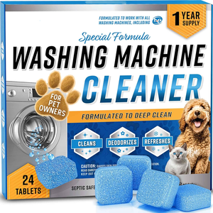 <span class=keywords><strong>Limpiador</strong></span> de <span class=keywords><strong>Lavadoras</strong></span> para Dueños de Mascotas, <span class=keywords><strong>Limpiador</strong></span> Enzimático de Limpieza Profunda y Desincrustante para Pelo de Perros y Gatos, 24 Tabletas Seguras para Fosas Sépticas - Product Image 1