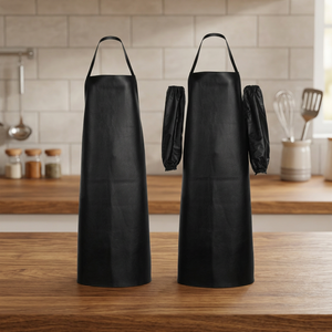 Tablier sans manches en PU, résistant à l'eau, style simple pour la cuisine quotidienne, sans poches - Product Image 1