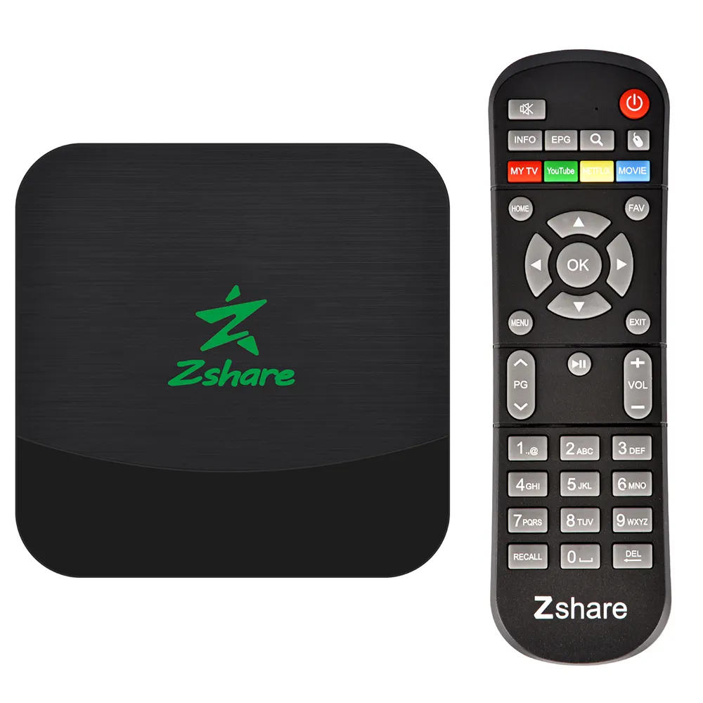 Zshare Z1 Quad-Core 64bit kotak TV Android Digital pemutar Media IPTV 2023 Set Top BOX terbaik untuk Brasil