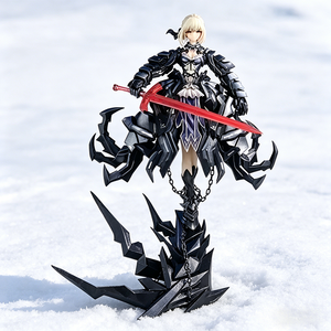 Modellino da Collezione Anime Sword <span class=keywords><strong>Maiden</strong></span> - Figura in Resina da 25cm con Armatura Scura, Decorazione per Personaggi di Giochi - Product Image 1