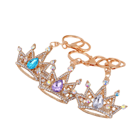 Cristal couronne porte-clés strass dessin animé porte-clés mignon Couple pendentif pour sac à main voiture décor