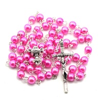 Chapelet Catholique en Perles de Verre Saint Graal, Cadeau de Baptême pour Bébé, Première Communion, Coffret Collier, Haute Qualité, Cadeau d'Anniversaire