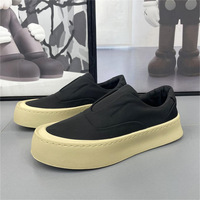 Nouvelles Tendances : Chaussures Plates Confortables et Respirantes à Semelle Épaisse en Toile pour Hommes – Style Baskets Basses Non-Loafers