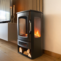 Nouvelle Cheminée Électrique Autonome en Métal 2025 avec Effet Flamme LED Réaliste, Télécommande Wi-Fi Tuya, Chauffage 2000W, Classe d'efficacité énergétique