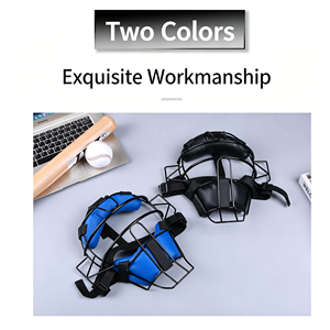 Casque de baseball en alliage réglable pour adultes et jeunes avec visière et masque 31*7cm Noir/Bleu - Product Image 4