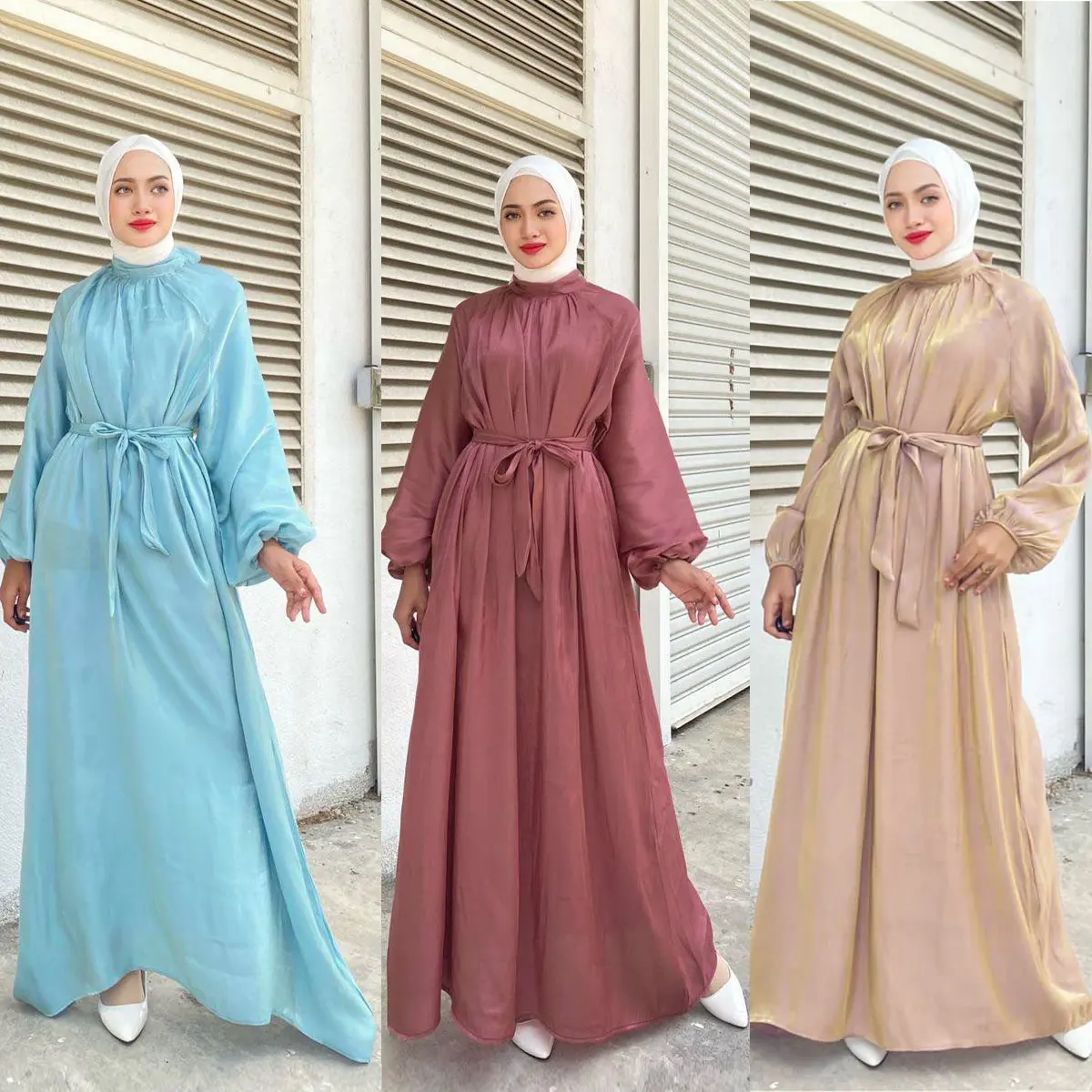 OUDINA medio oriente Robe Malay indonesiano Casual elegante abiti da donna Abaya abito musulmano da donna