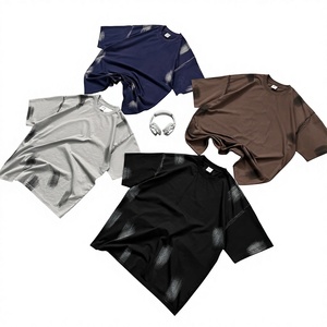 T-shirt unisexe en jersey imprimé style <span class=keywords><strong>Bauhaus</strong></span> américain, coupe ample, manches courtes, 100% coton, anti-UV, respirant, style streetwear - Product Image 1