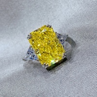 Bague en moissanite jaune 2026, plaquée or blanc, fiançailles pour petite amie, argent sterling 925, bague pour femme